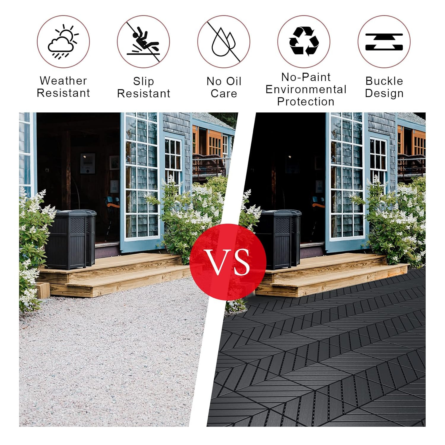 36 Pack Interlocking Deck Tiles, 12″X12″ Patio Pavers, Heavy Duty Plastic Outdoo