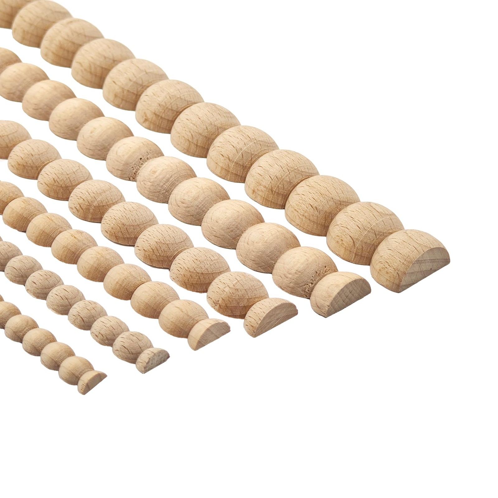 Beaded Wood Trim Molding, 15 Pack Unfinished Half-Round Decorative Wood Trim,…