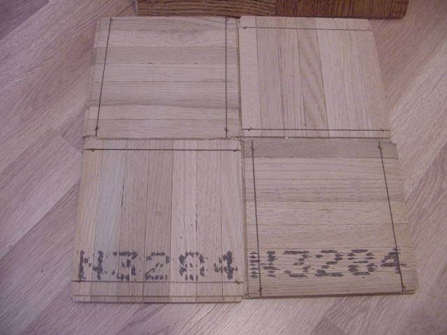 VINTAGE 60s-70s HONEY OAK PARQUET WOOD FLOORING FULL CASE 25 SQ.FT. 12” x 12″