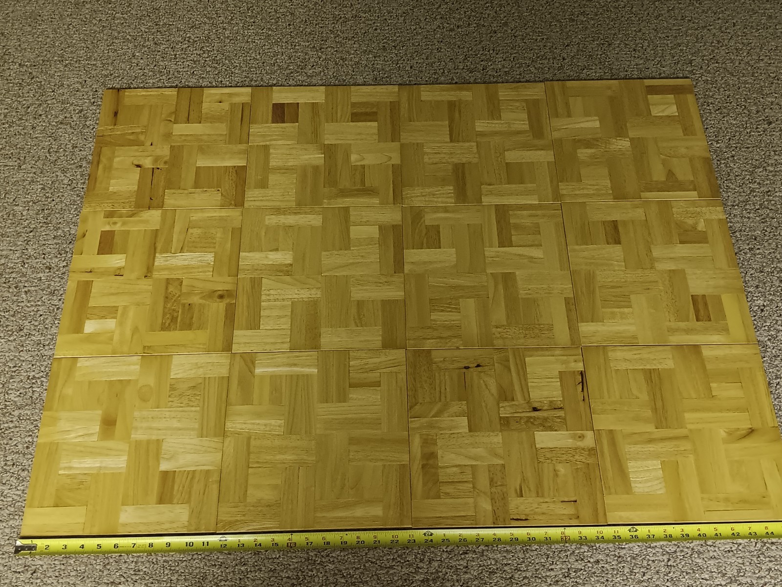 Oak Tree Hevea Wood HADDON HALL Parquet solid wood floor tiles Brand New 12 PCS.