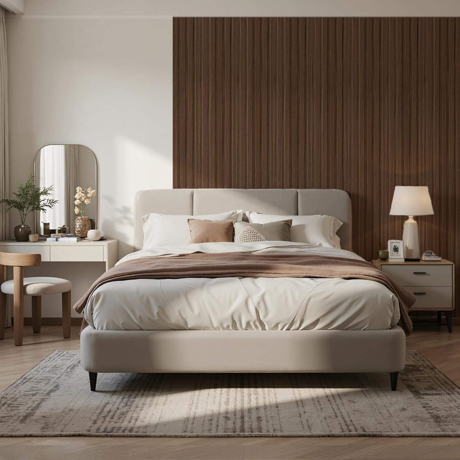 8-Pack 3D Walnut WPC Slat Wall Panels for Stylish Interior Decor