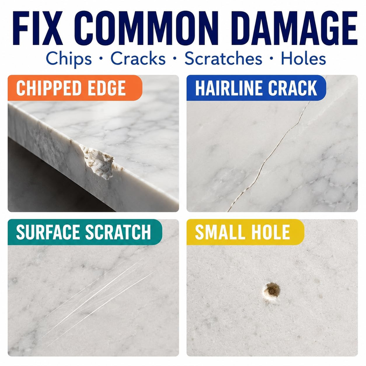 Countertop Surface Repair Kit Color Match Touch Up for Chips Cracks Holes DIY