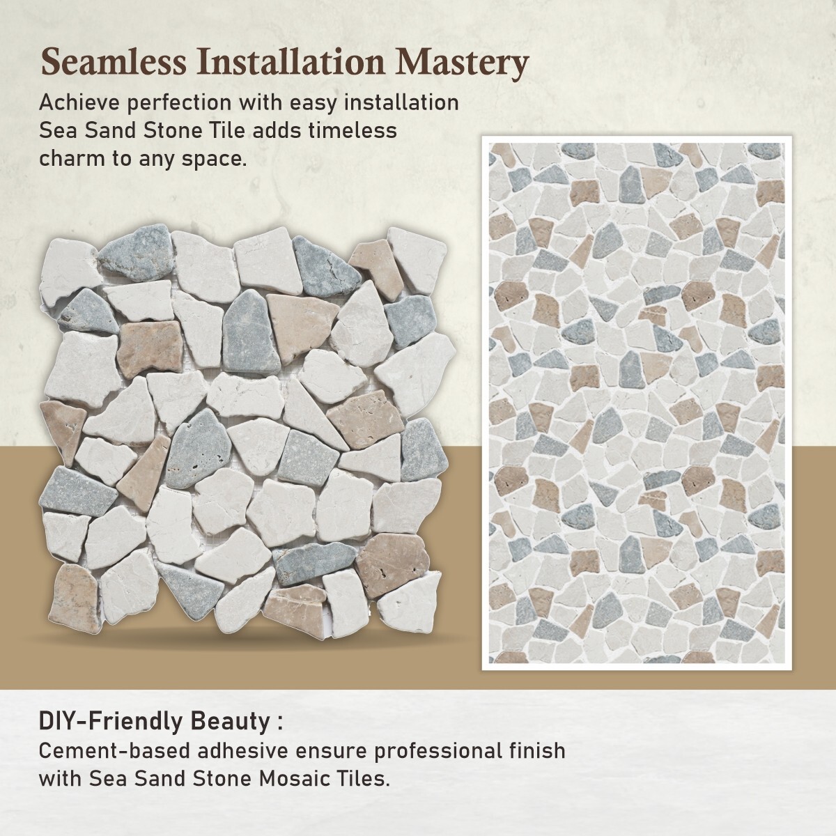 Sea Sand Random Mosaic Wall & Floor Tile ($11.84/SqFt)