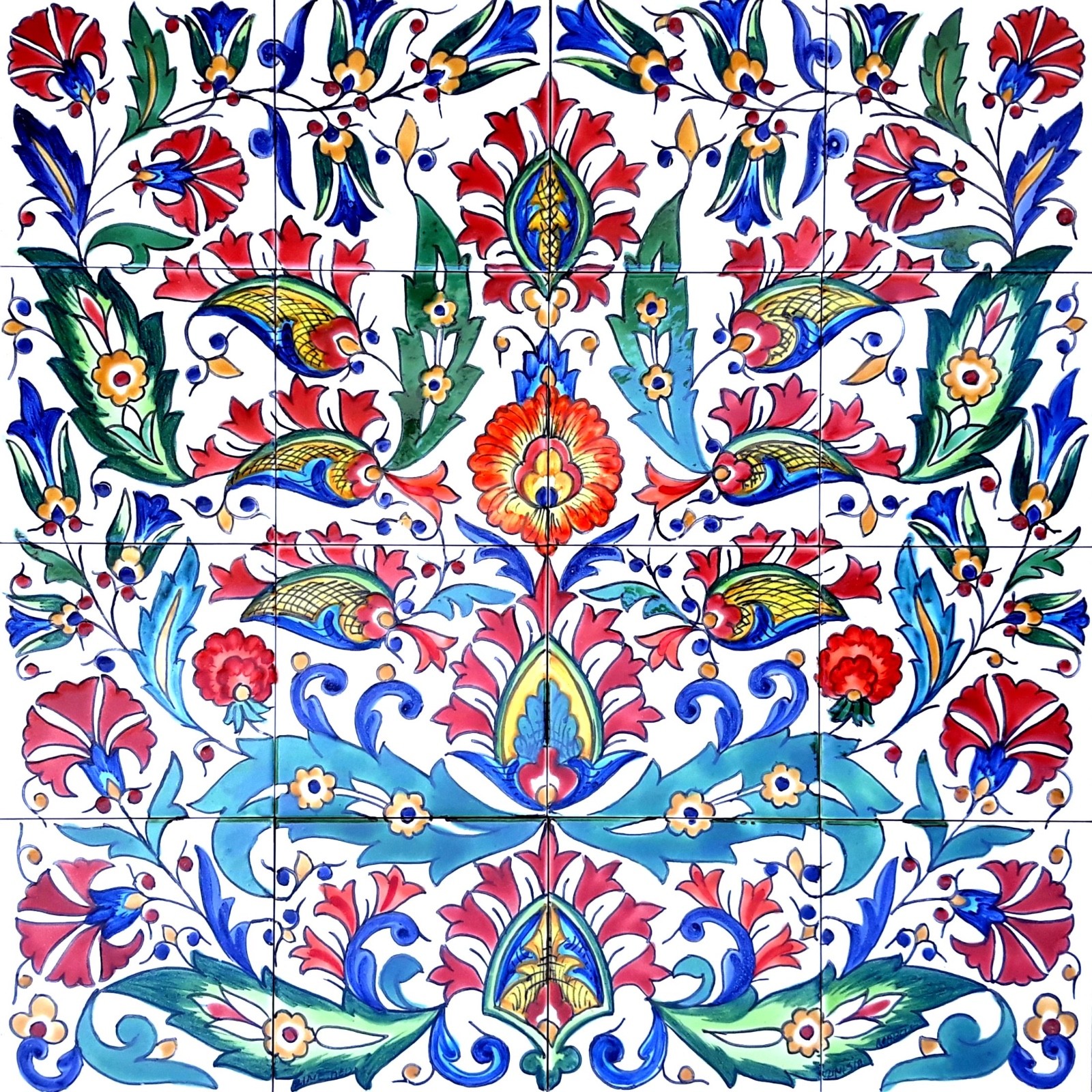 24inx24in Arabesque Design Ceramic Tiles Wall Art Mosaic Mural Backsplash