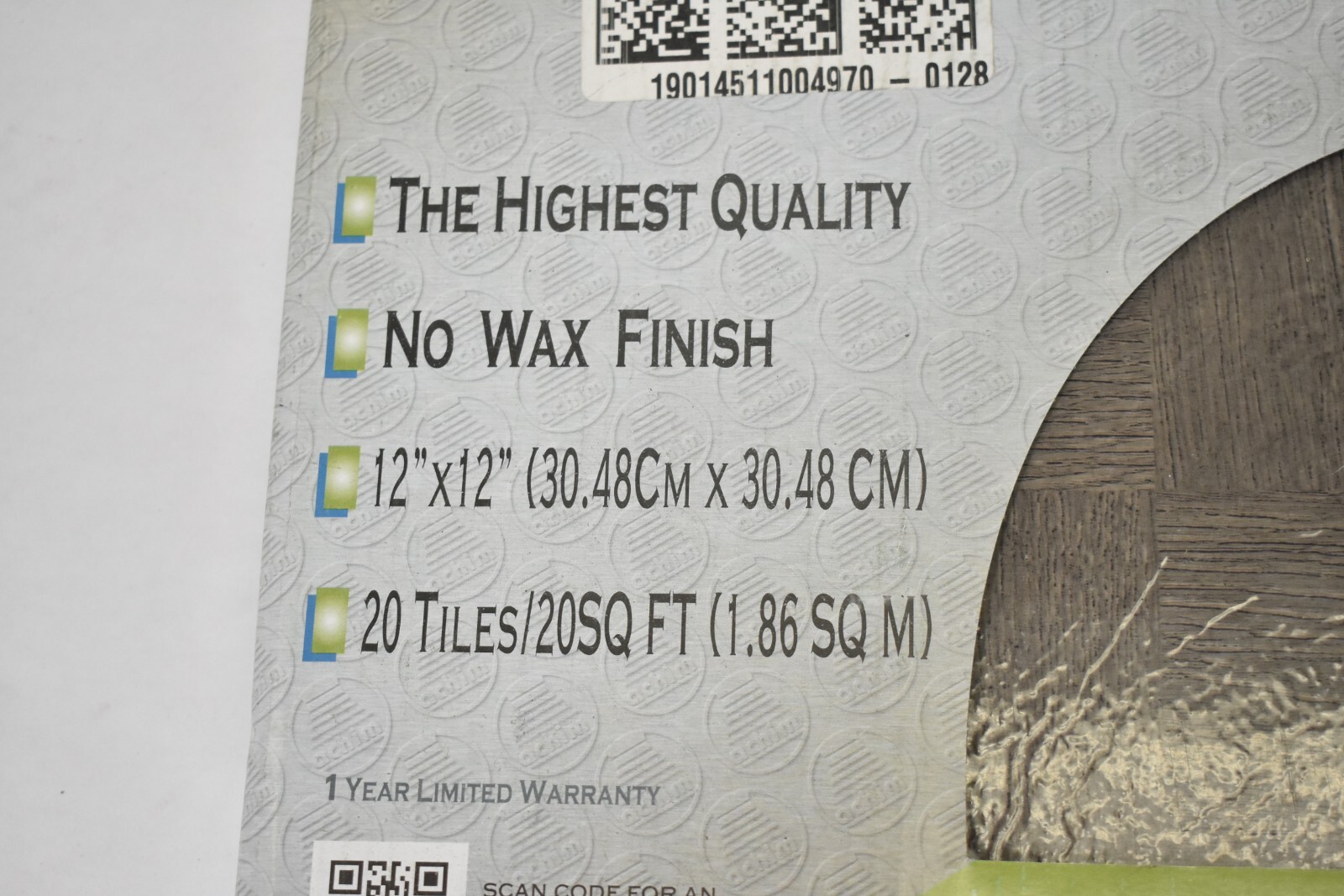 Nexus Self Adhesive 12″ Vinyl Floor Tiles 20 Pack 12″ x 12″ Gray Wood No Wax