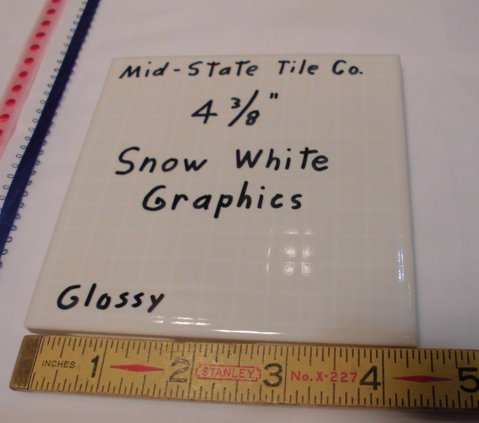 1 pc. *Snow White Graphics* 4-3/8″ Glossy Ceramic Tile by Mid-State: graft paper