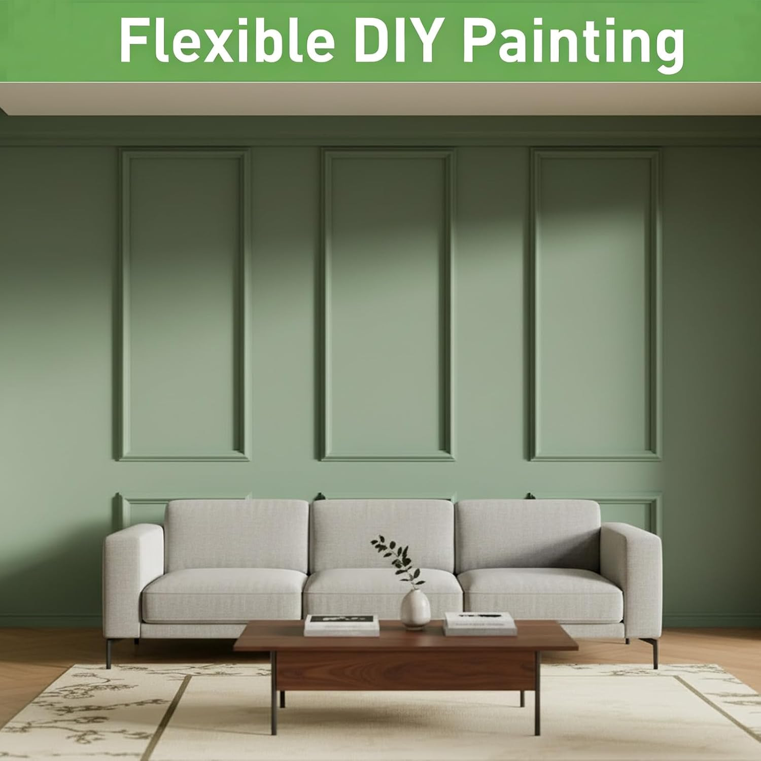 Peel and Stick Wainscoting Panels – Pre-Cut Wall Molding Kit, 3 Set 54×24 In