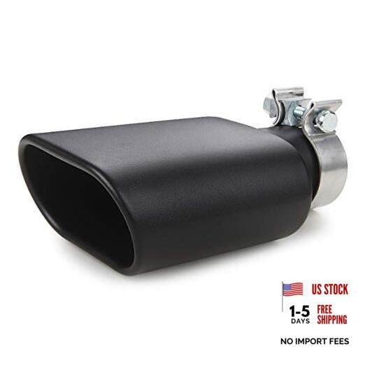 Square Exhaust Tip 2.25″ Inlet, Black Coating Rectangle 2.25inch Black Coated