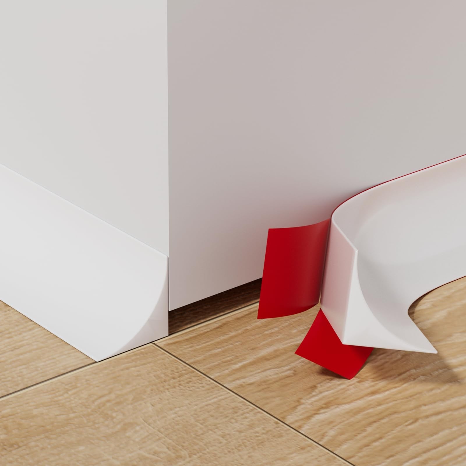 9.8′ Flexible Quarter Round Molding, Peel and Stick Shoe Molding Baseboard,Se…