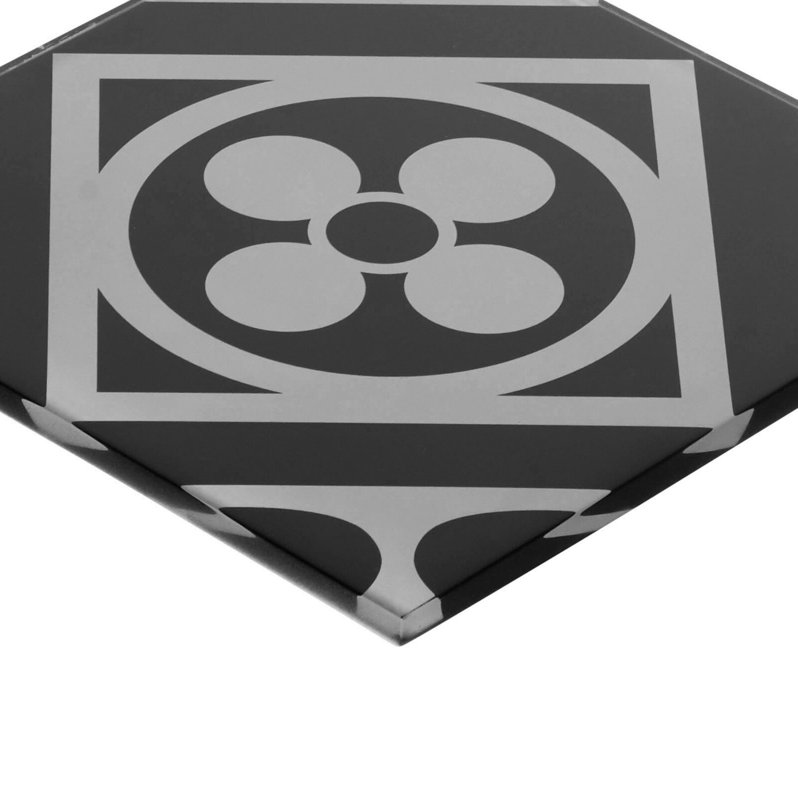 8” x 8” Black and White Moroccan Modern Glass Mosaic Tile Kitchen Backsplash