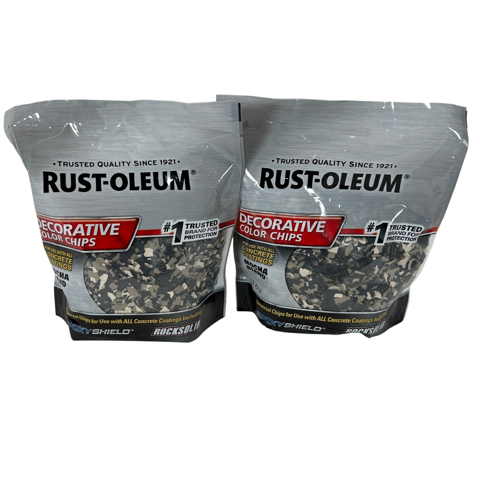 Rust-Oleum Decorative Color Chips 3 Bags Mocha & Glacier Gray Epoxy Floor Flakes