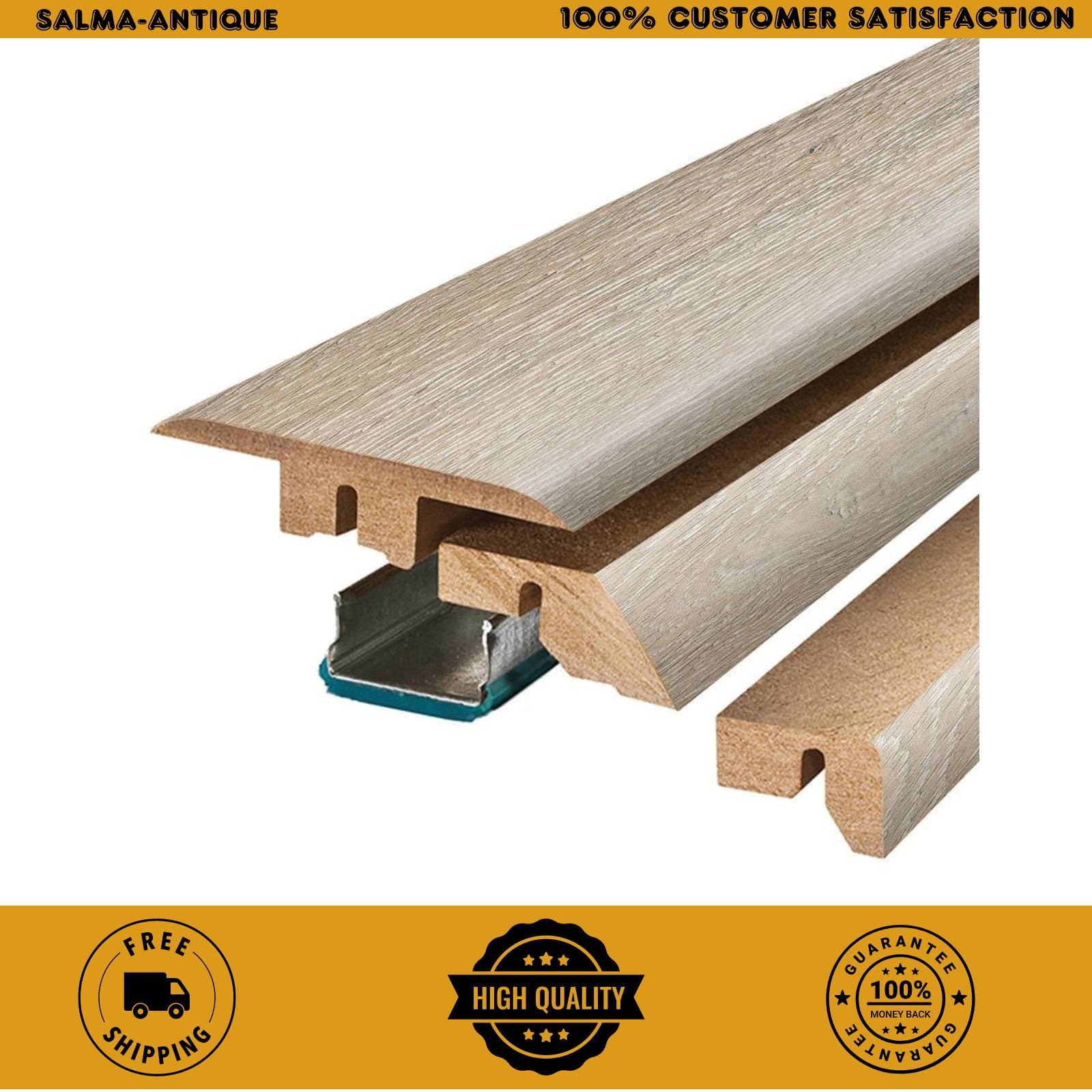 Camden 4-in-1 Laminate Molding – 78.7″, Textured Wood Look, Multi-Use Trim