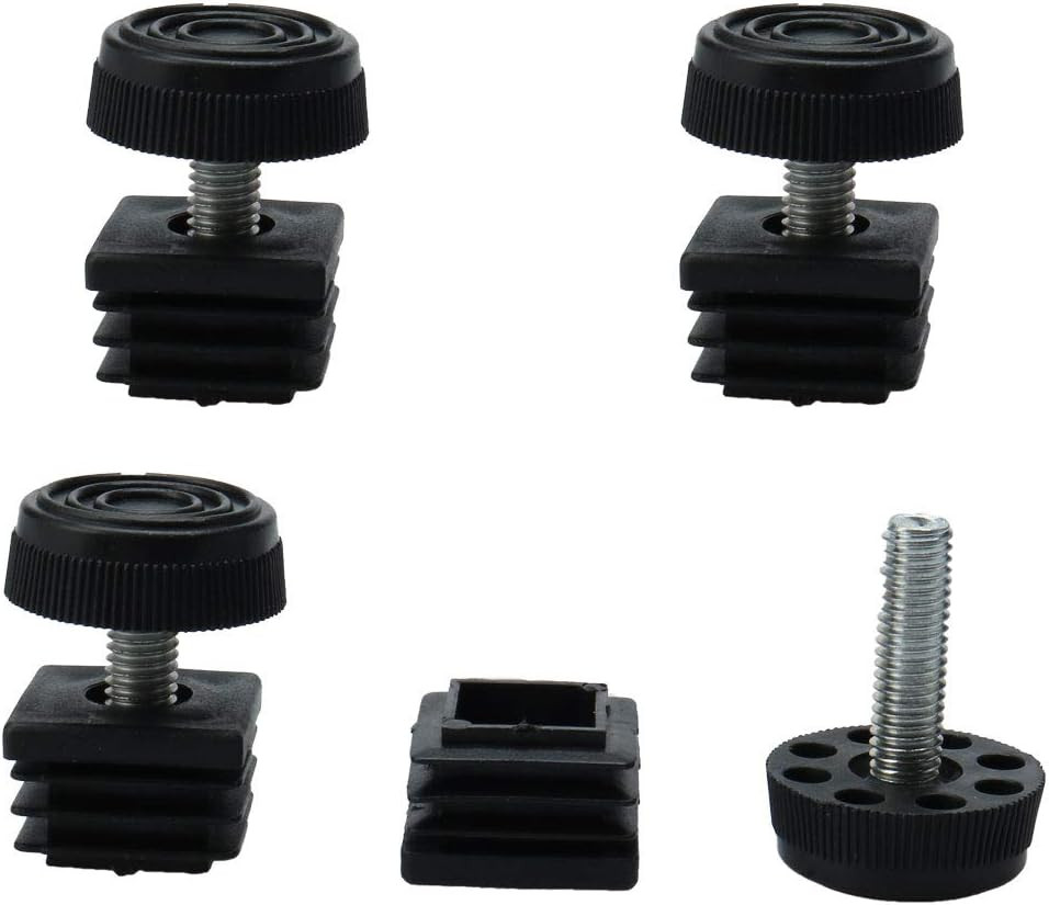 Leveling Feet 25 X 25Mm Square Insert Furniture Adjustable Leveler 4 Sets