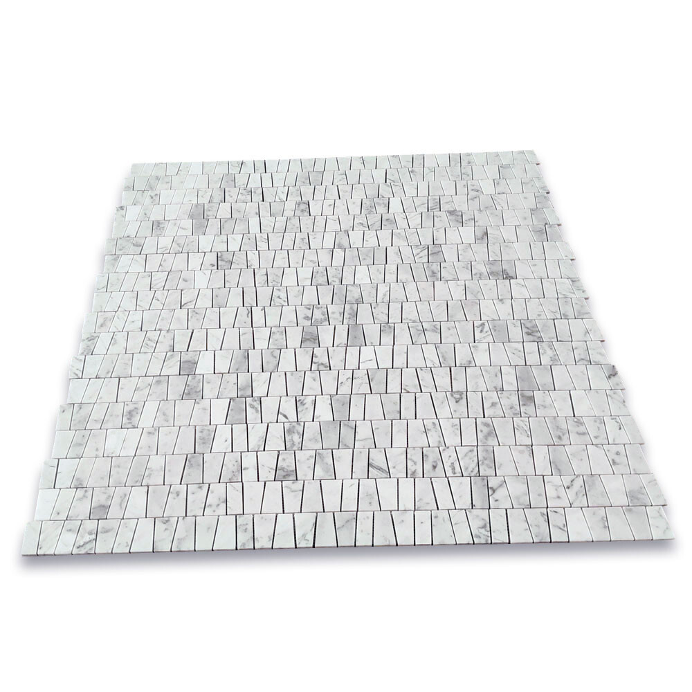 C2AXP Carrara White Marble Trapezoid Trapazloidal Wall Floor Tile Polished