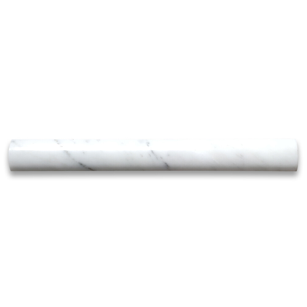 C16P Carrara White Marble Round Cover Edge Pencil Liner Trim Molding Polish