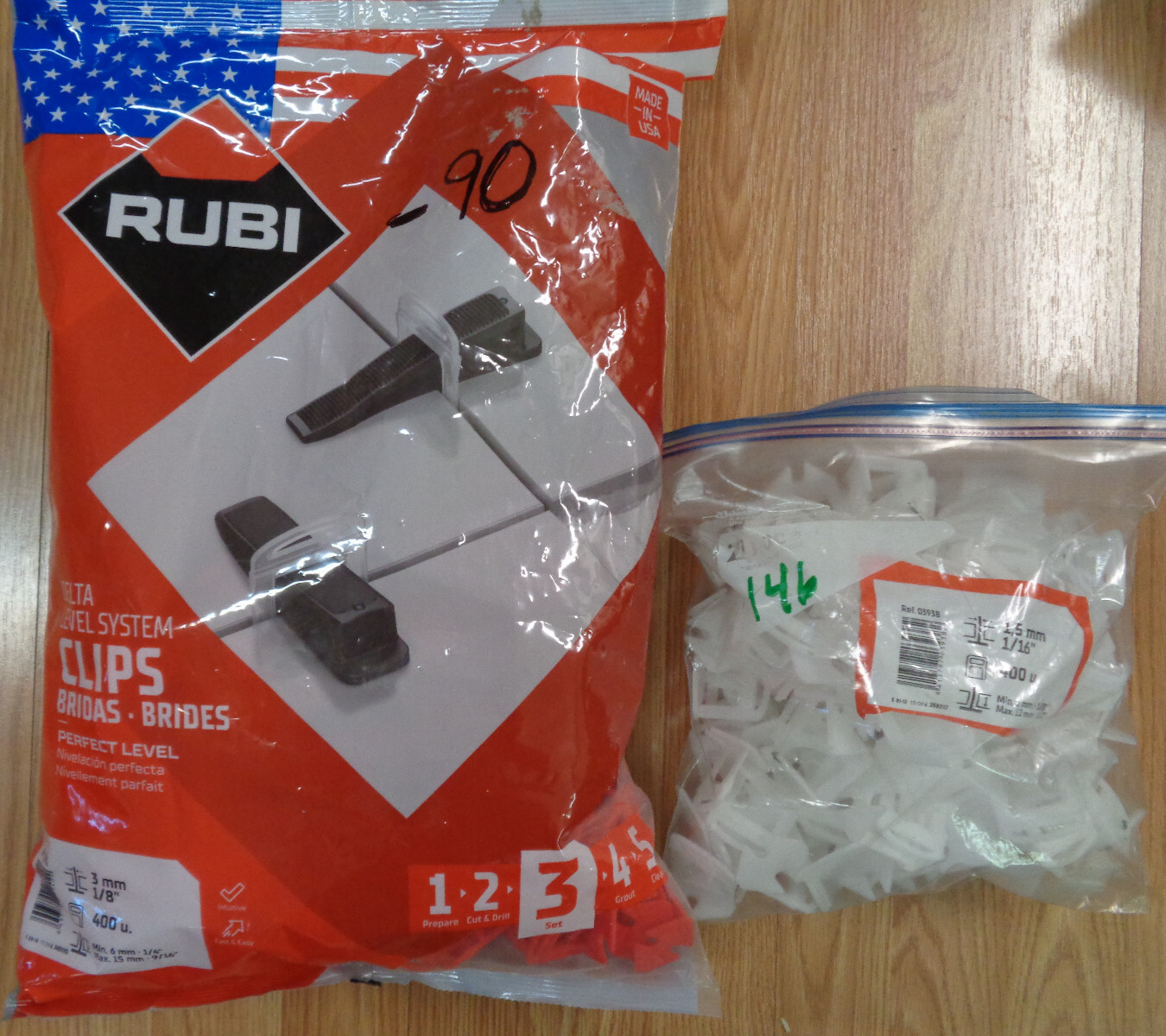 Rubi Tools Delta Tile Leveling System Clips 1/8″ & 1/16″ (3MM, 1.5MM) 310 , 146