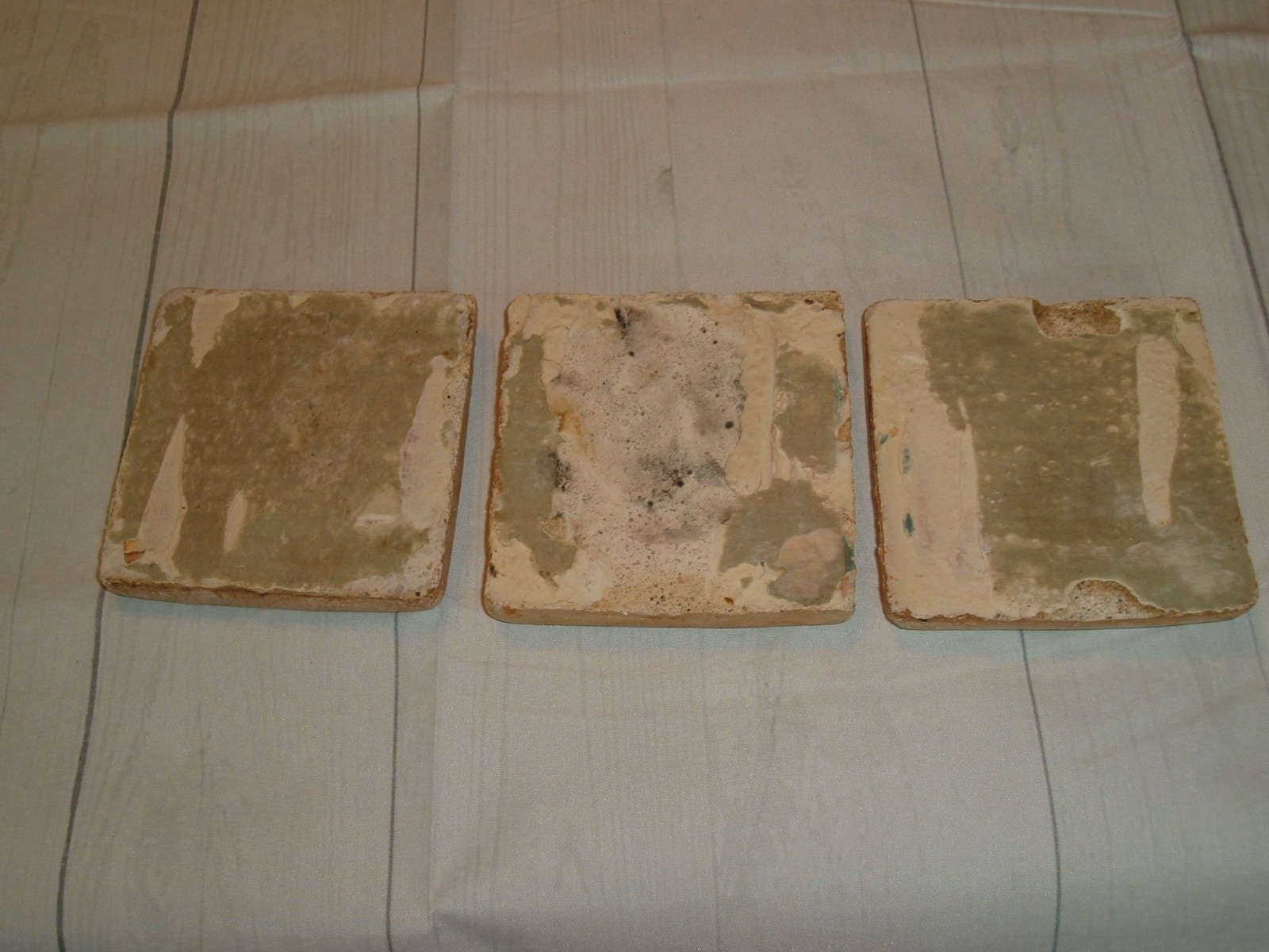 Vintage Tiles set of 3 country Farm Artisan Tan thick Cow Pig Duck kitsch decor