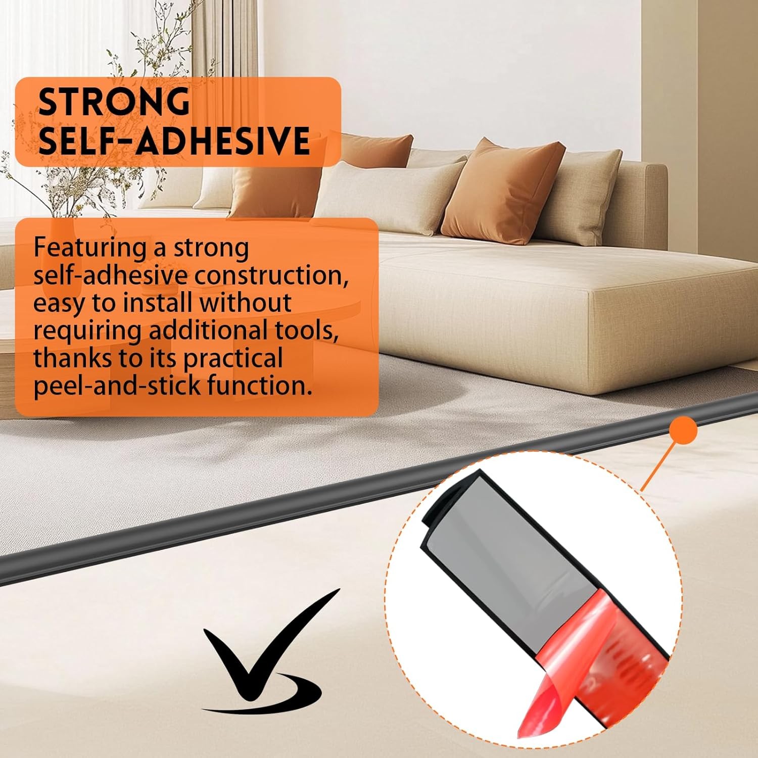 20FT Self Adhesive Floor Transition Strip for Carpet Wood Tile Laminate Flooring