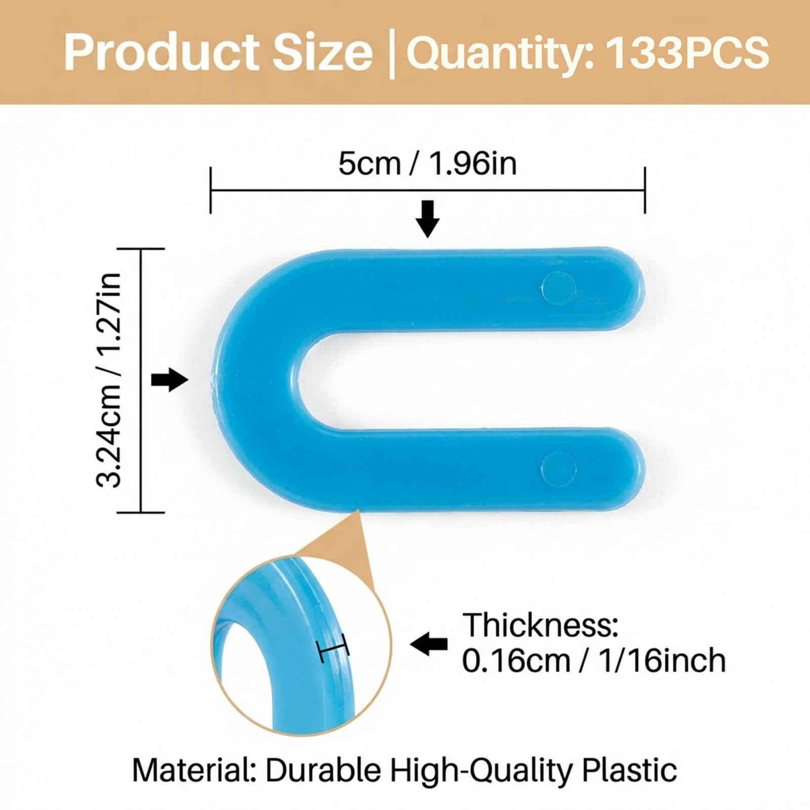 Sukh Leveling System Tile Spacers – Plastic Horseshoe Shims U 1/16 Inch, Blue