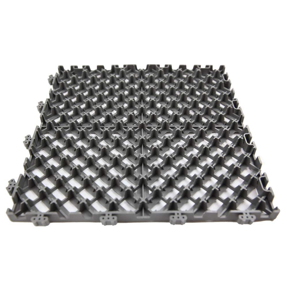 Modular Interlocking Deck Tile 13″x13″x3/4″ Heavy Duty for Garage Flooring, C…