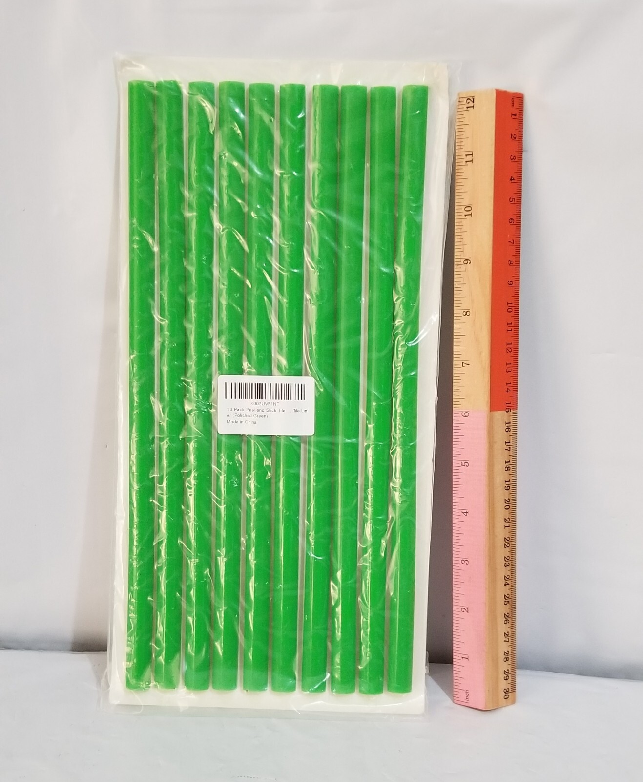 10 Pk Peel and Stick Tile Trim Green
