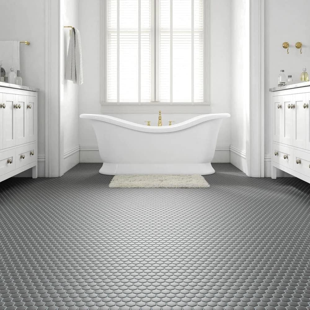 1.5″ Dark Gray Chalkboard Matte Ceramic Hexagon Wall Floor Tile (1 SF)