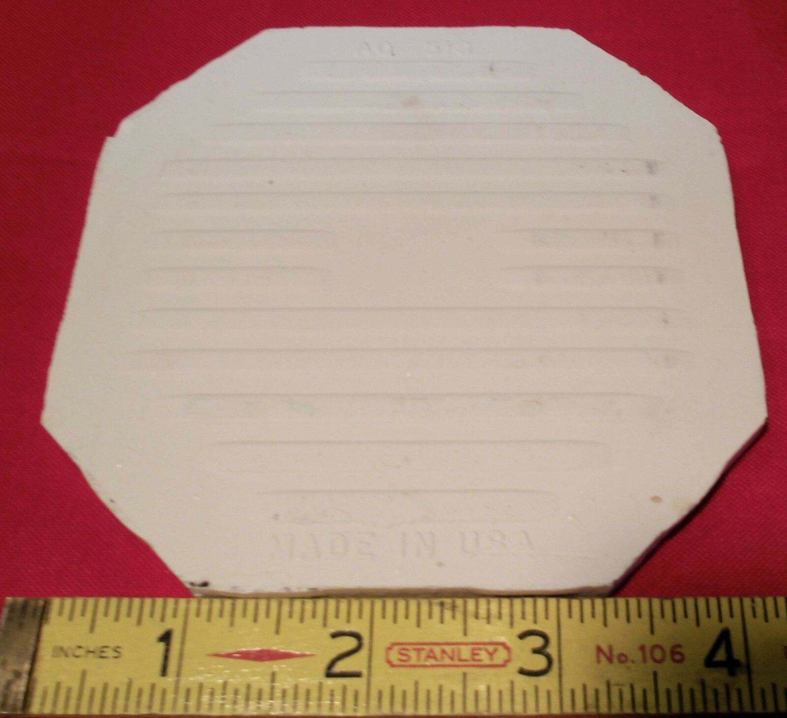 1 pc. Octagon Ceramic Tile 4-1/4″: White Crystalline by American Olean Co. NEW