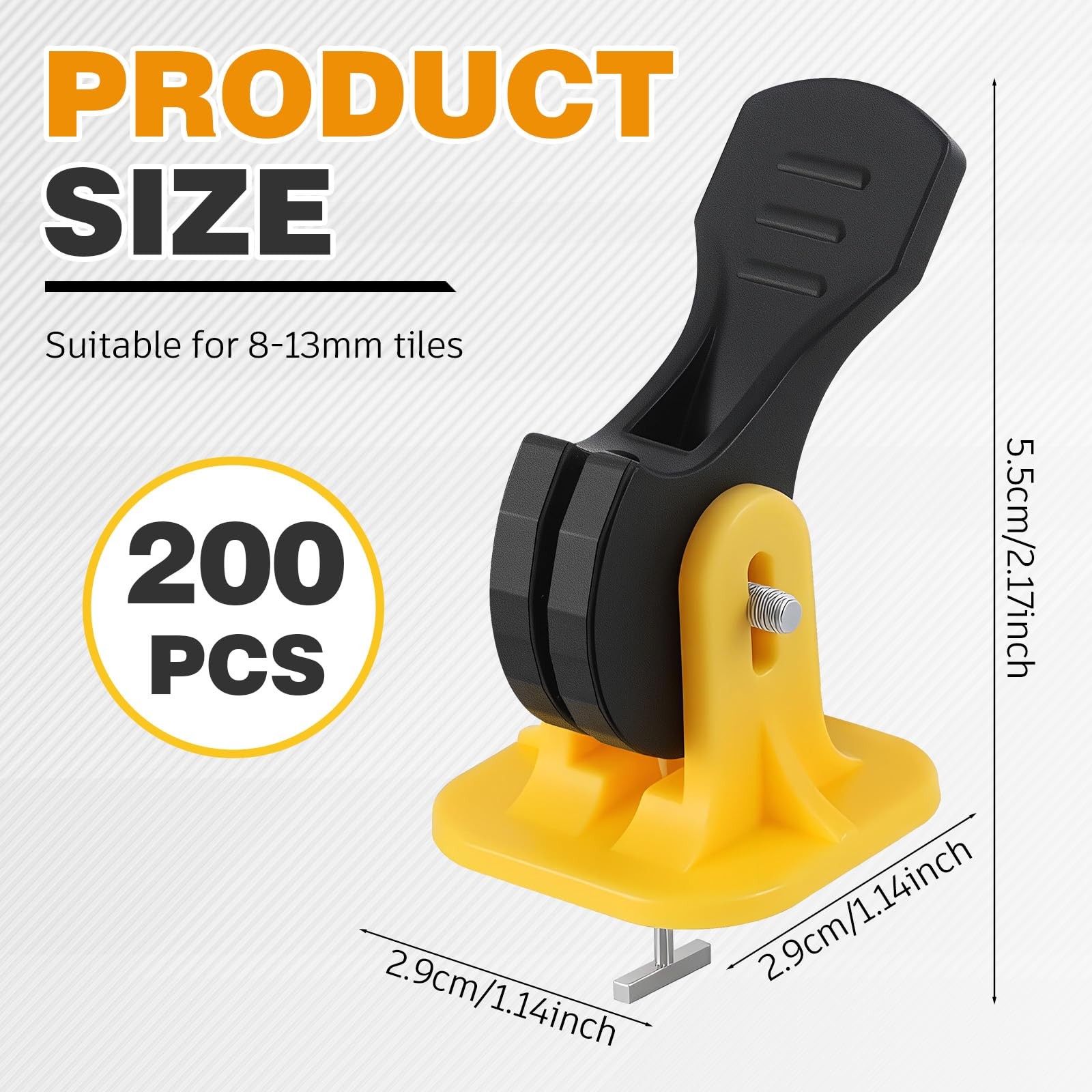 Tile Leveling System Kit 200 Reusable Tile Spacers + 200 1/16” Replaceable Spar