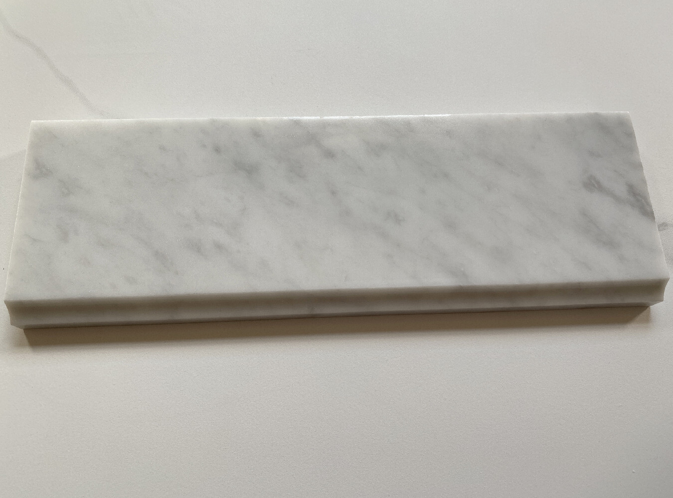 C11P Carrara Marble Bianco Carrera Baseboard Trim Molding Polished 4×12