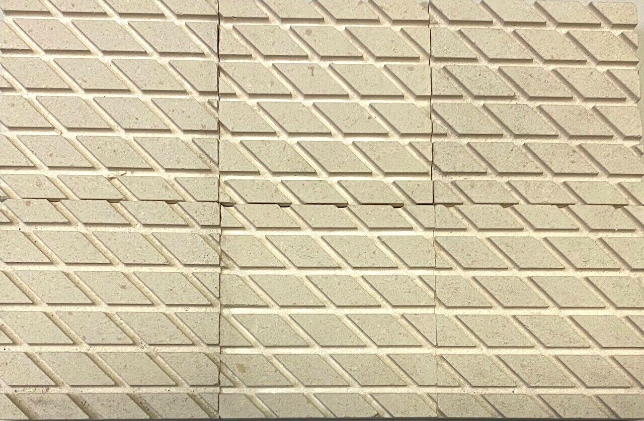 4×4 Textured Carved Finish Decorative Honed Limestone Wall Tile
