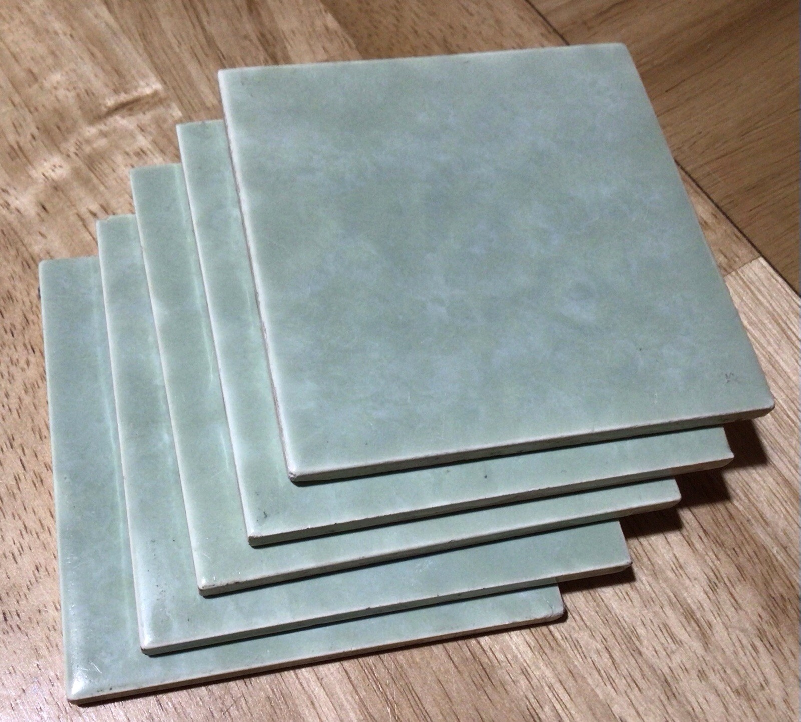 Vintage RICHARDS Green Tiles 4”x4” 101mm X101mm