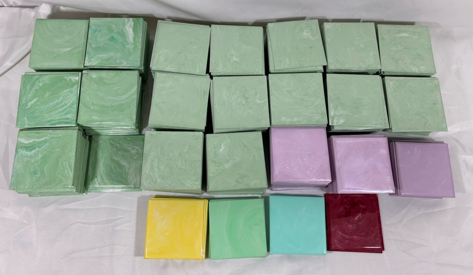 50 Vintage Mint Green Marble Plastic Polystyrene Wall Tiles 4.25″x4.25″ #B Blue