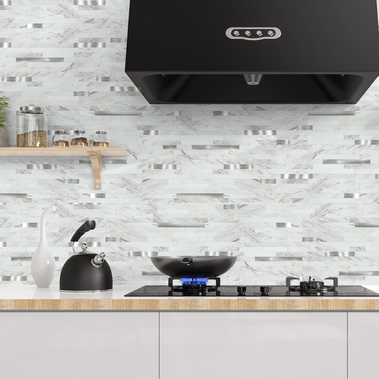 20 Pieces Peel and Stick PVC Mosaic Backsplash,for Kitchen Backsplash,Etc