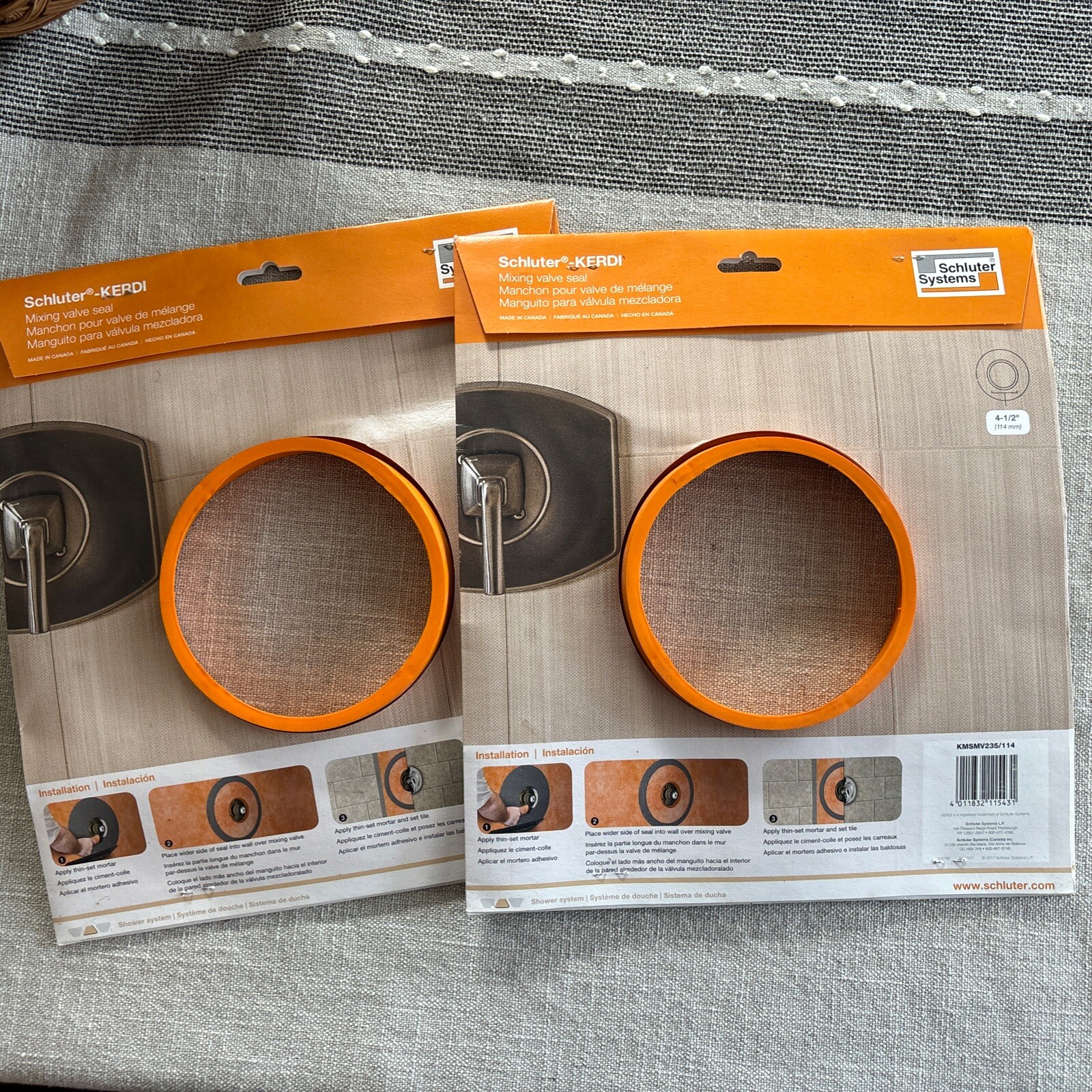 2x Schluter Kerdi Mixing Valve Seal 4-1/2″ KMSMV235/114/UV free shipping