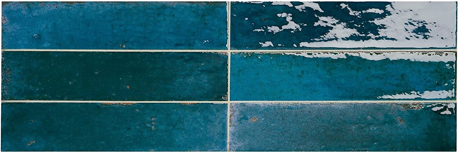 2.5×9.5 Alchemist Mediterranean Blue Porcelain Italian Wall Tile (1 PIECE)
