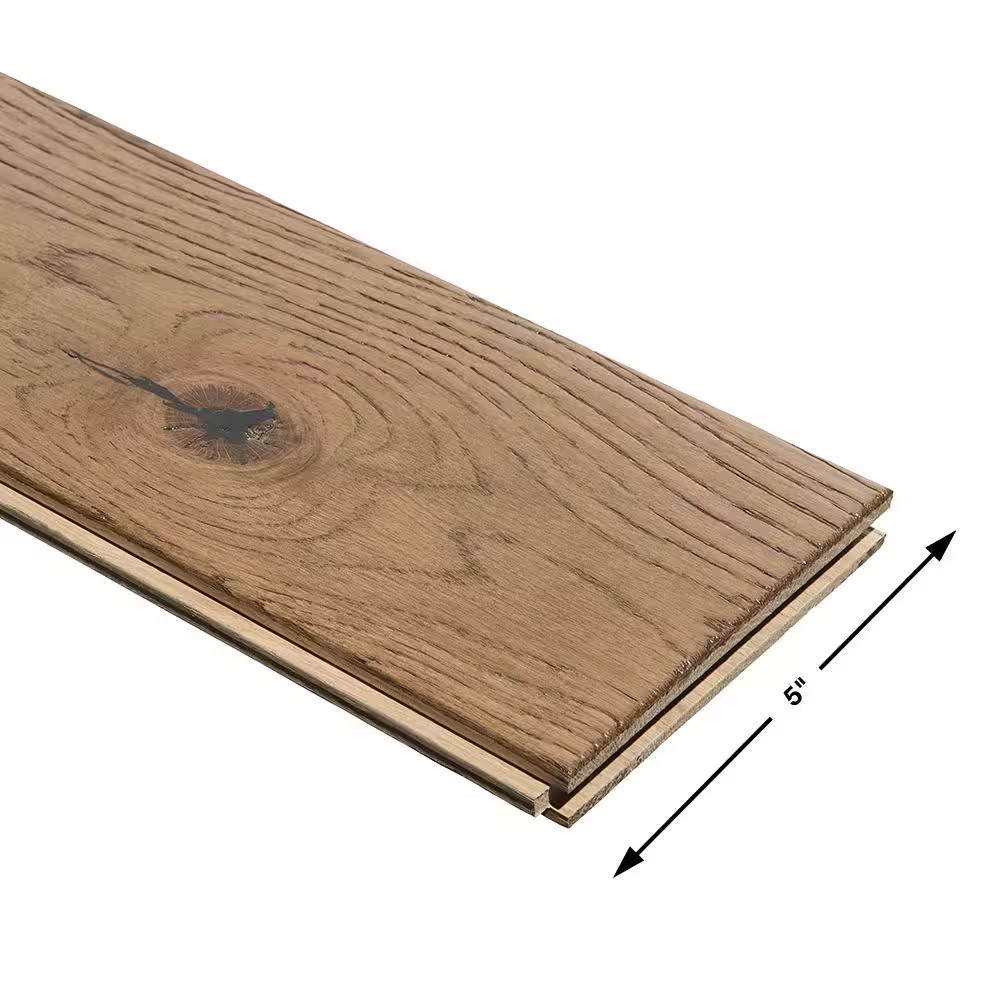 Point Paradise French Oak 3/4 In. T X 5 In. W Wire Brushed Solid Hardwood Floori