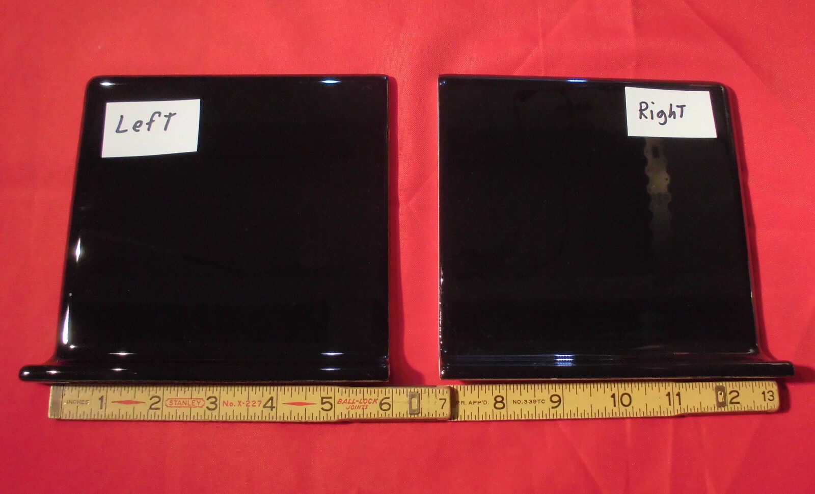 1 pc. Glossy Black Bullnose Top: base/cove Ceramic Tile 6″ X 6″ NEW-STOCK