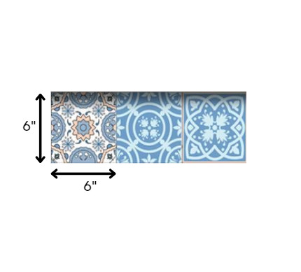 6″ X 6″ Ocean Blue Mosaic Peel And Stick Removable Tiles