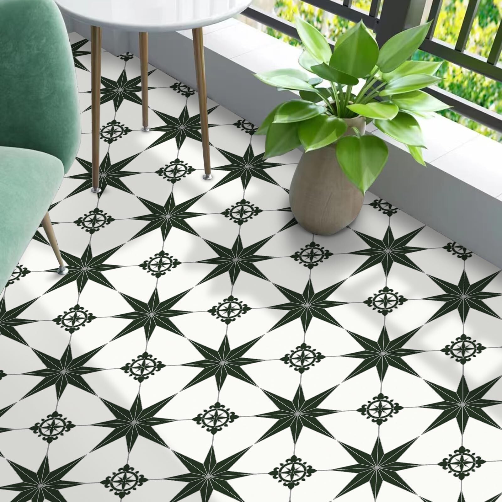 MORCART 8″ x 8″ Peel and Stick Floor Tile, 20 PCS Self-Adhesive DIY Vinyl Flo…