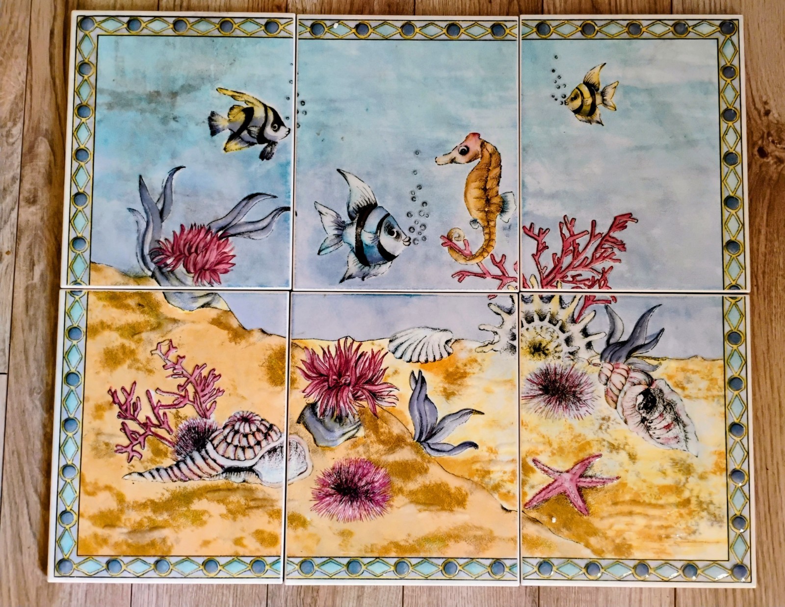 Under the Sea Ceramic Art Tile Mural/Backsplash Approx: 25″ x 20″
