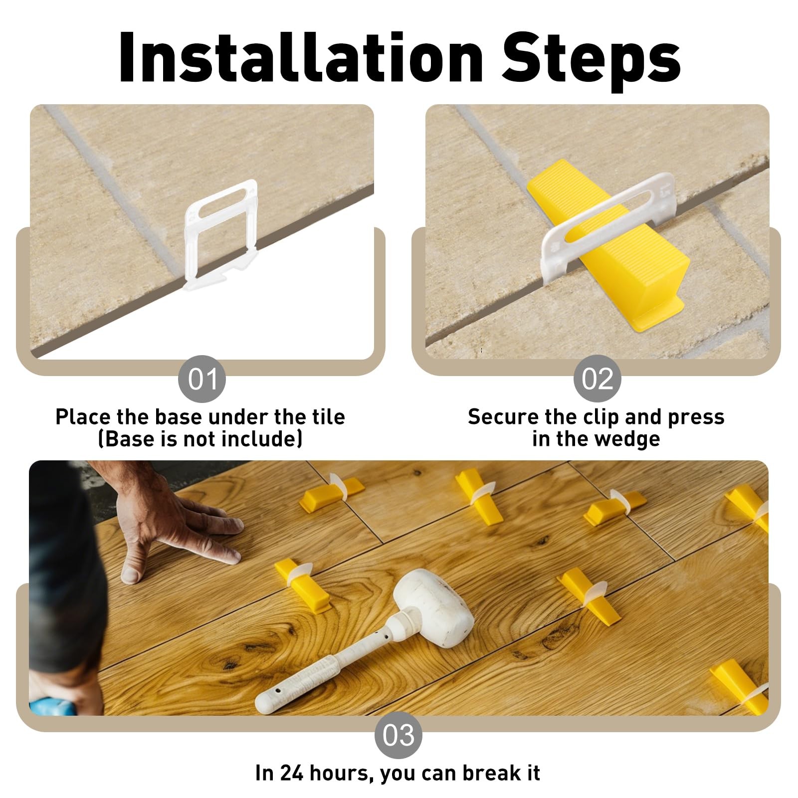 PATIKIL 900 PCS Tile Leveling System Wedges, Reusable Tile Leveling Wedges fo…