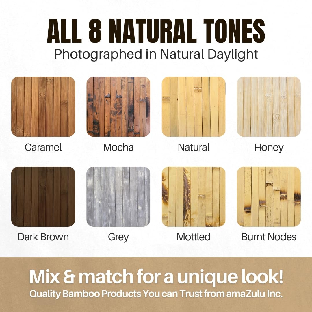 amaZulu Natural Bamboo Wall Panels 4×8 — Caramel Tambor Cladding, Flexible Ac…