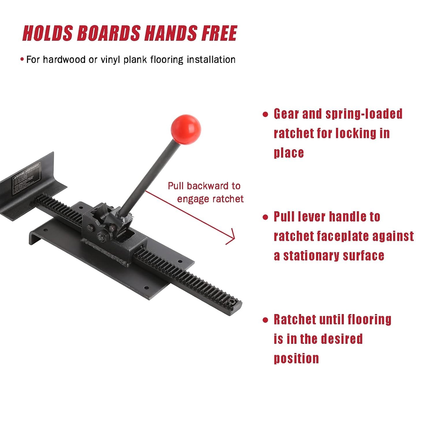 Compact Ratchet Flooring Jack Tool: Straighten, Secure, and Install Floors