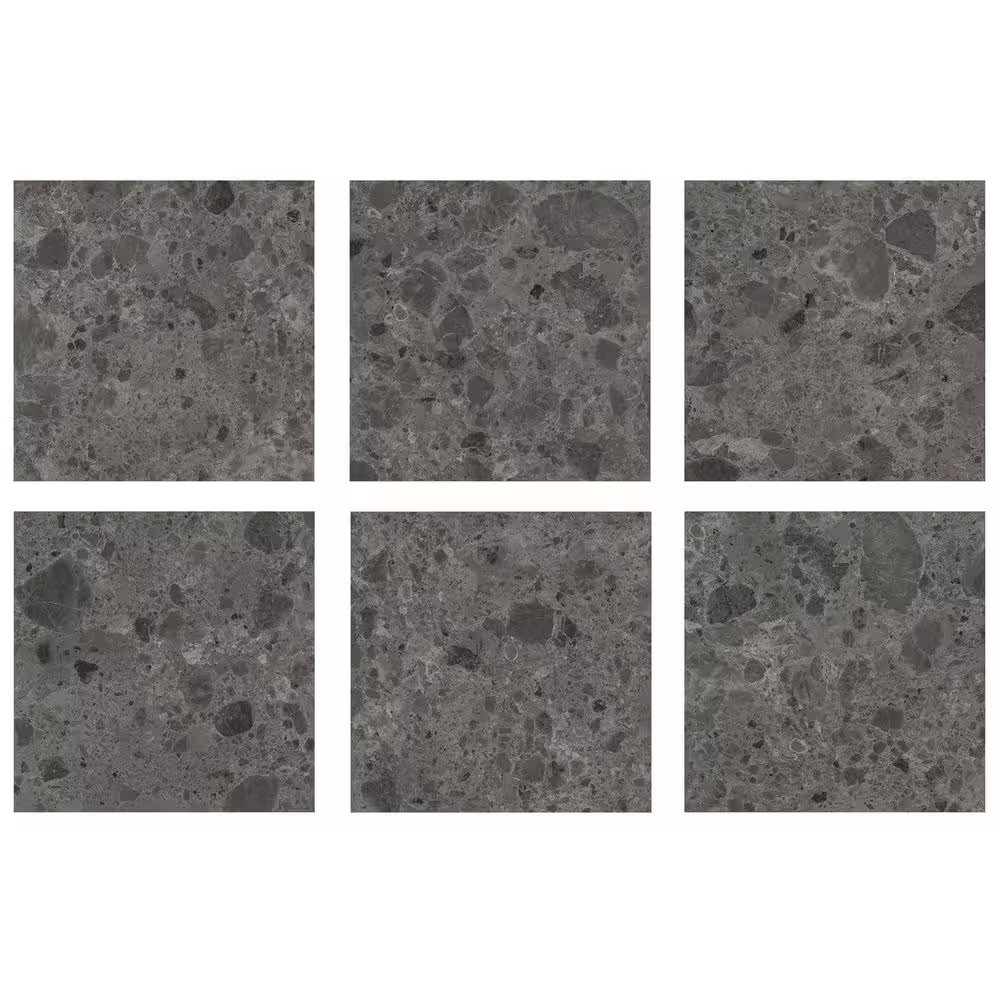 Ambience Terrazzo Deep Gray 24In.X 24In.X 10Mm Porcelain Floor and Wall Tile – C