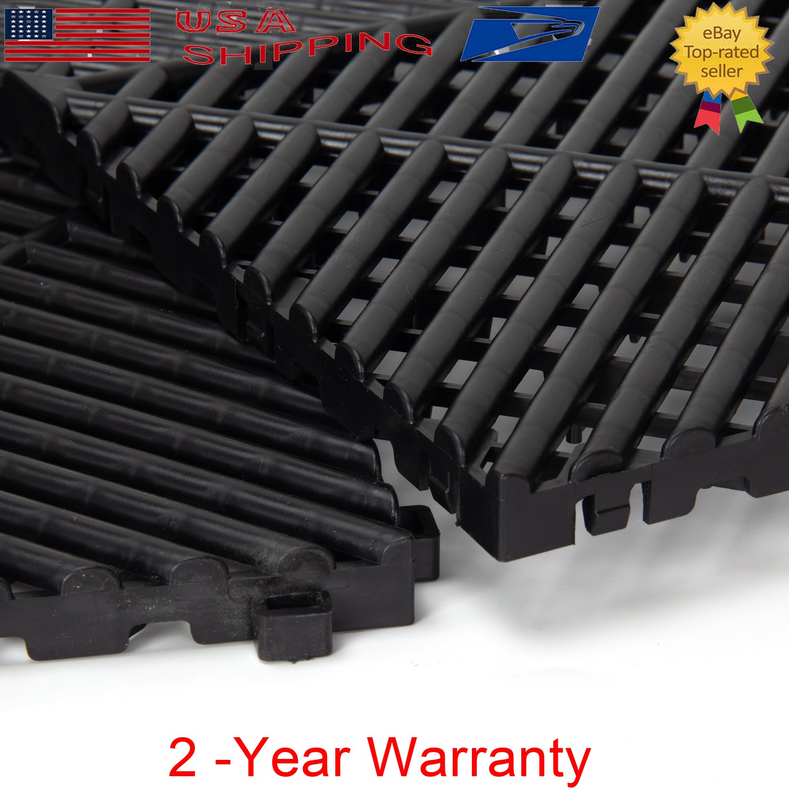 50Pcs Garage Floor Tiles Interlocking PVC 15.75”x15.75” Vented Water Drainage