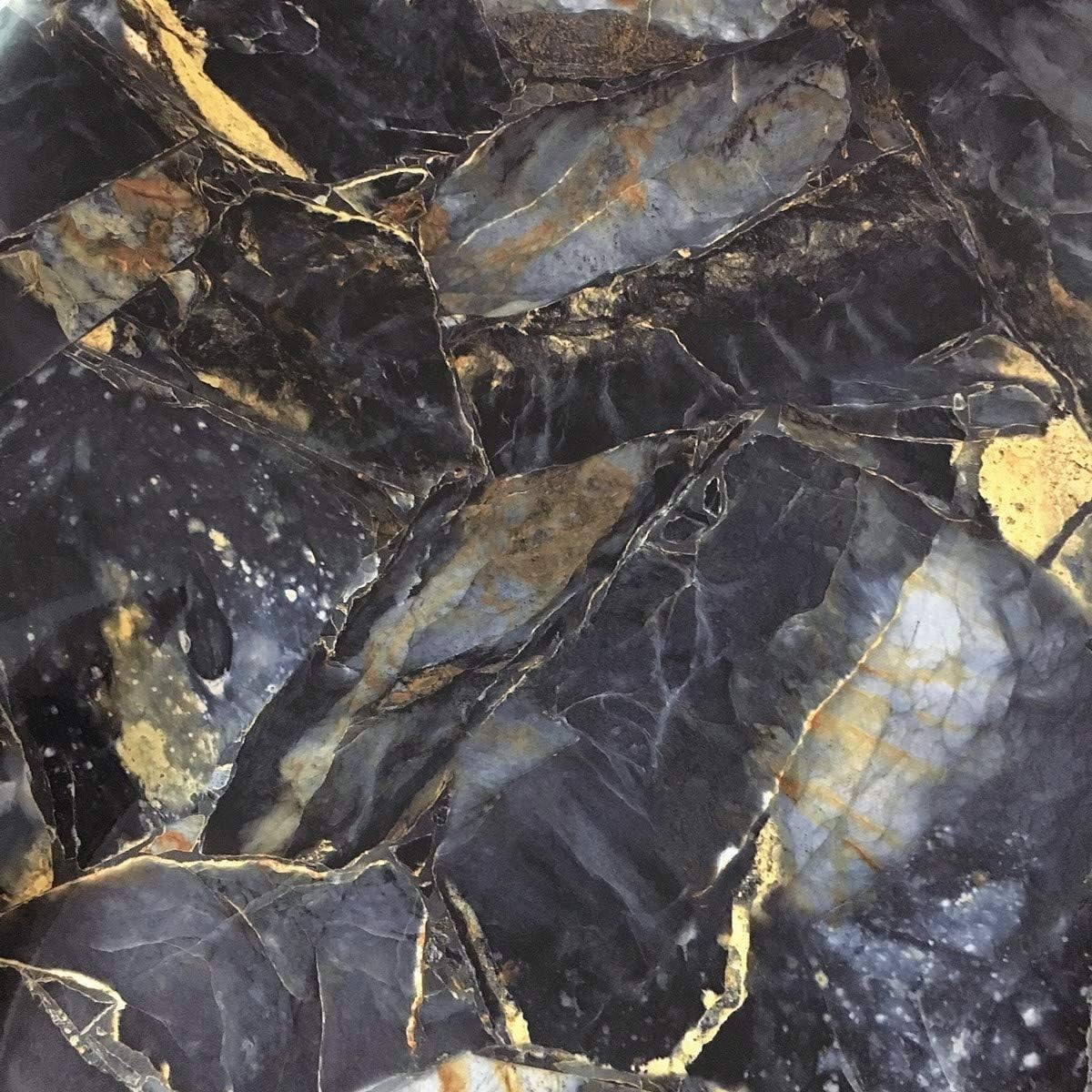 Adhesive Marble Paper Granite Look Marble Effect Gloss 2″ x 15.8″ Blue Stone