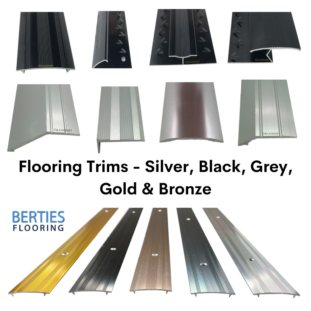 Flooring Edging Strip Trim – Metal Edge Bars For Vinyl , Tile , Laminate Carpet
