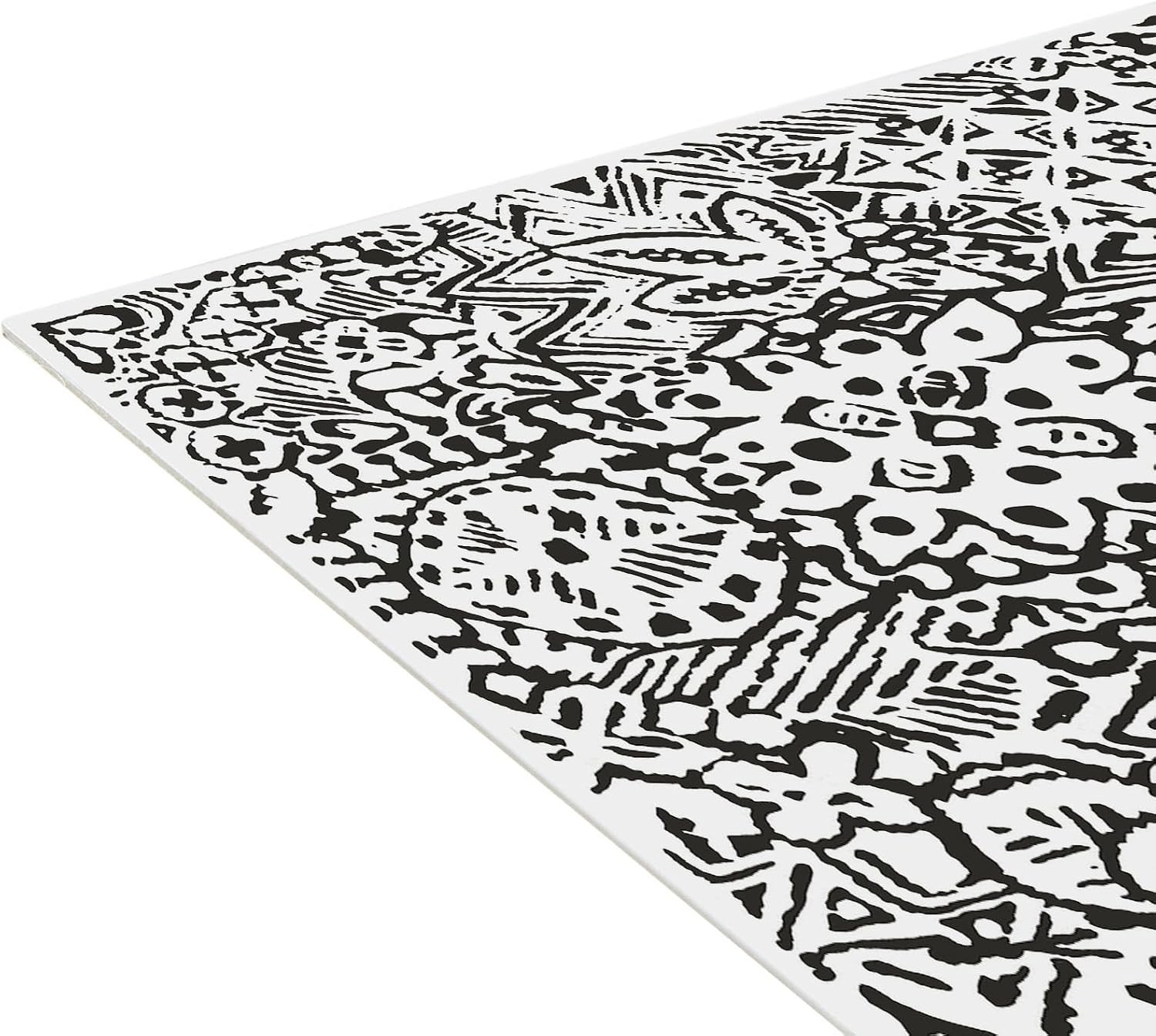 10 Pack Bohemian Floral Peel & Stick Floor Tiles – 12in x 12in Charcoal Design
