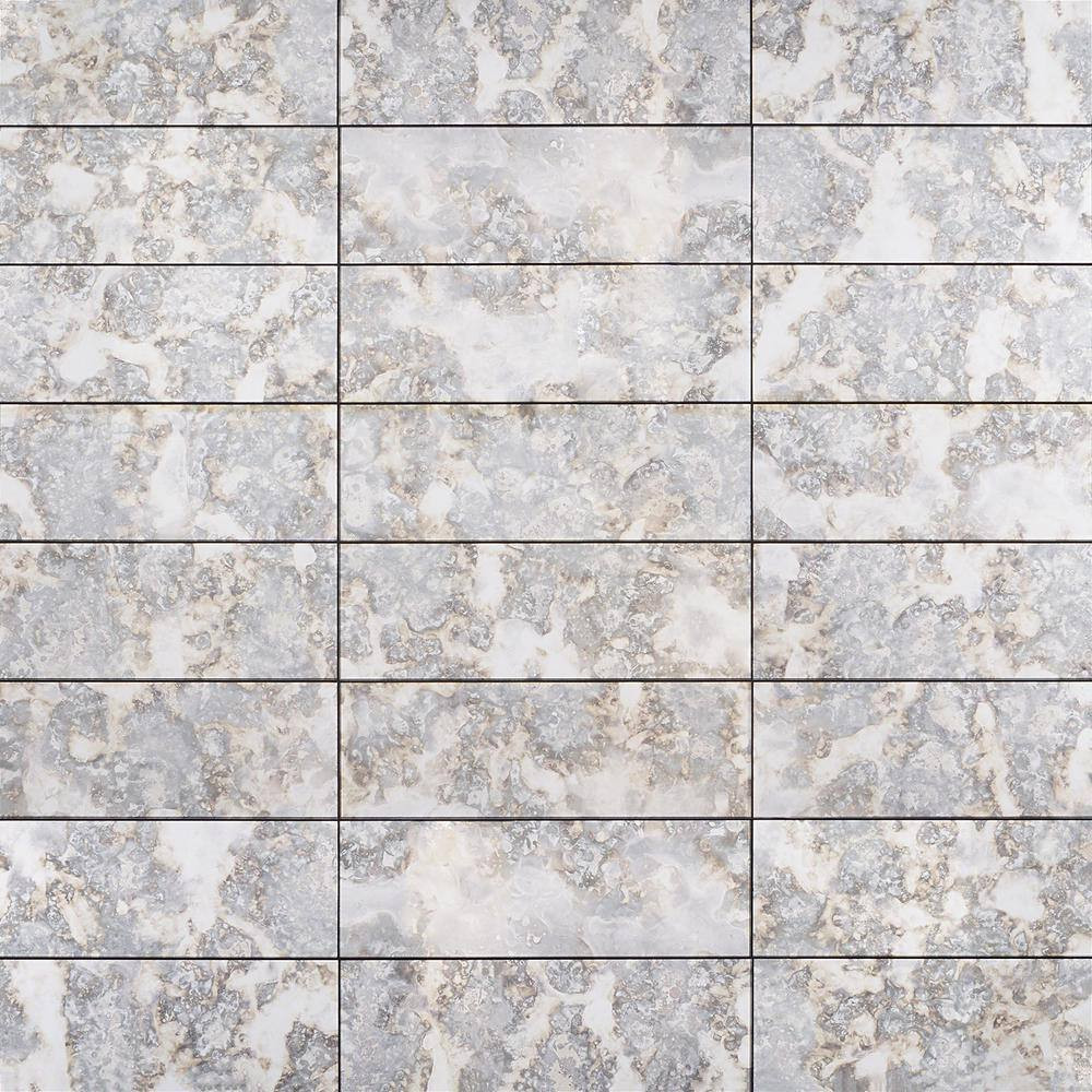 Lana Silver 6 In. X 18 In. Antique Glass Wall Tile (6 Sq. Ft. / Case)