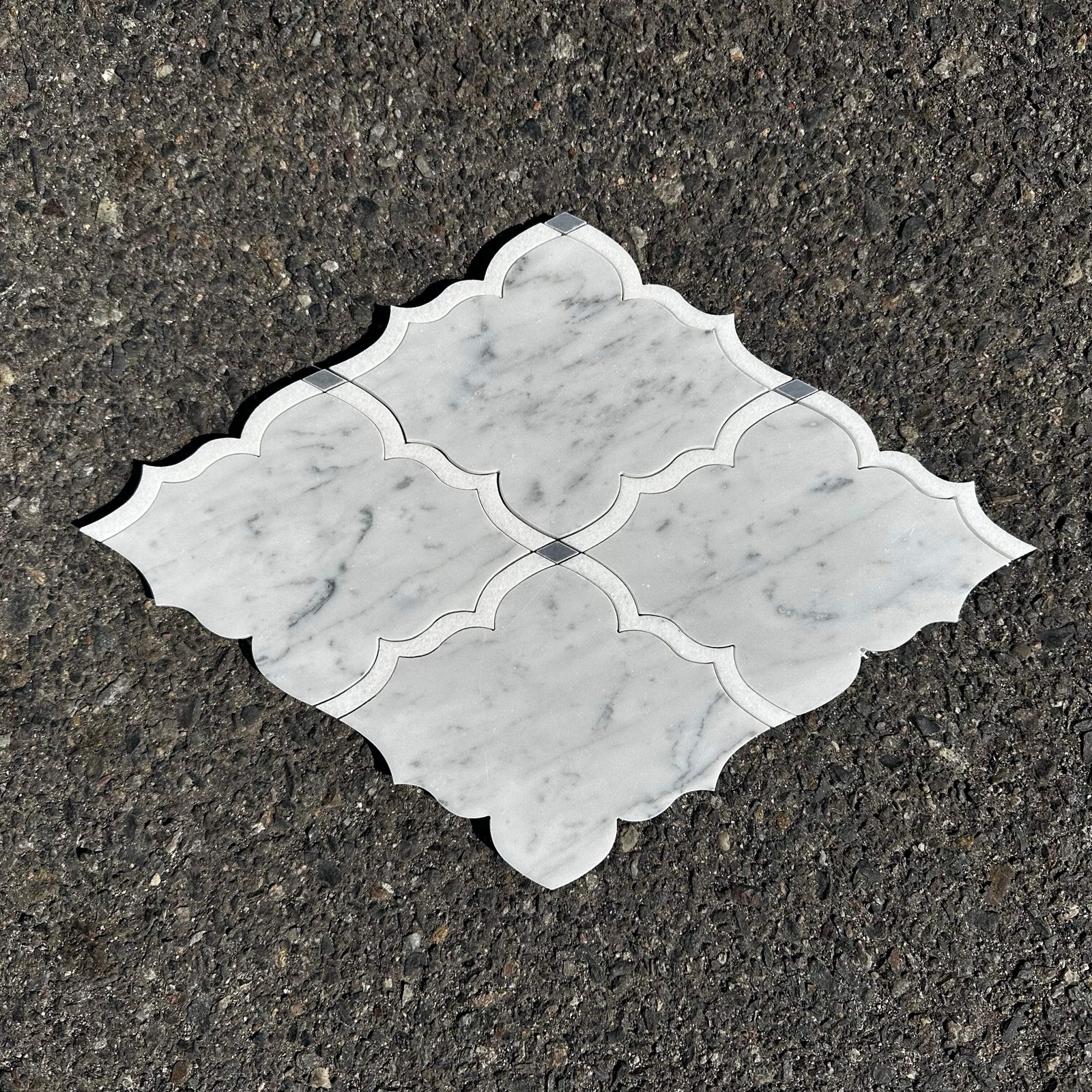 MJ Amina | White Carrara, White Thassos, Bardiglio Polished Dots